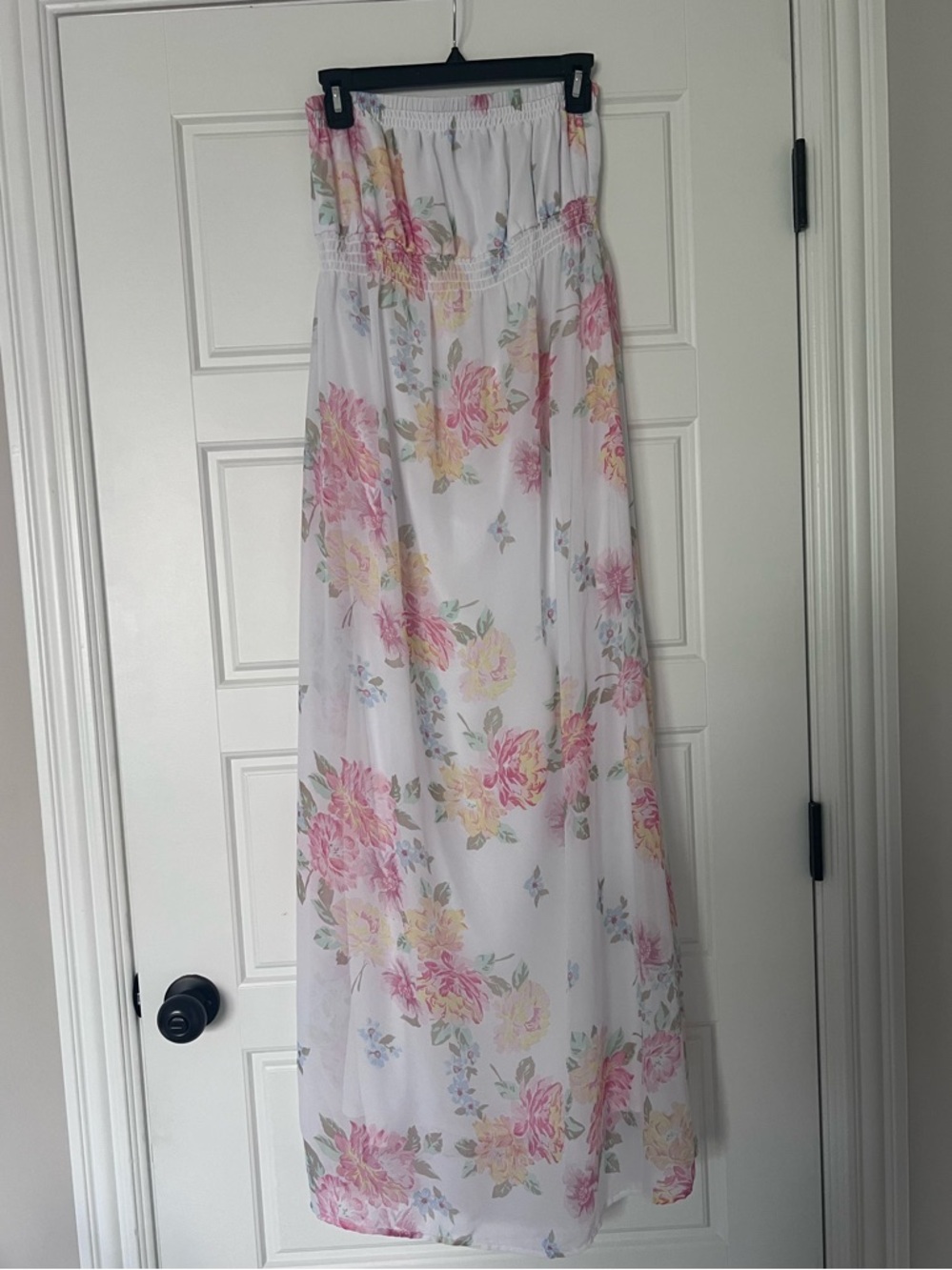 Strapless Floral Maternity Dress